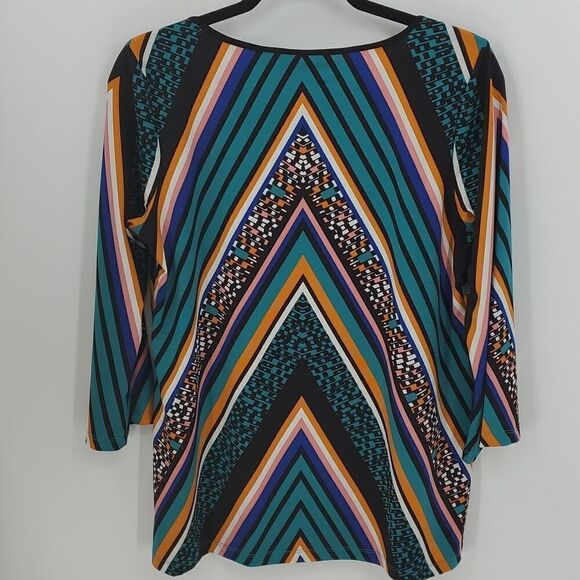 Bob Mackie wearable art women's tunic top. Size small. Abstract  design. - Picture 6 of 9